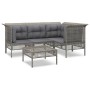 5-piece garden furniture set and gray synthetic rattan cushions by vidaXL, Garden sets - Ref: Foro24-3187506, Price: 263,85 €...