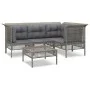 5-teiliges Gartenmöbel-Set und graue synthetische Rattankissen von vidaXL, Gartensets - Ref: Foro24-3187506, Preis: 260,11 €,...
