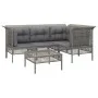 5-teiliges Gartenmöbel-Set und graue synthetische Rattankissen von vidaXL, Gartensets - Ref: Foro24-3187506, Preis: 260,11 €,...