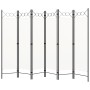 Biombo divisor de 6 paneles blanco 240x180 cm