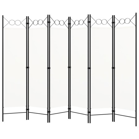 Biombo divisor de 6 paneles blanco 240x180 cm