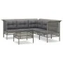 Set de muebles de jardín 6 pzas y cojines ratán sintético gris de vidaXL, Conjuntos de jardín - Ref: Foro24-3187514, Precio: ...