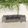 4-teiliges Gartenmöbel-Set und graue synthetische Rattankissen von vidaXL, Gartensets - Ref: Foro24-3187272, Preis: 334,87 €,...