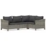 4-teiliges Gartenmöbel-Set und graue synthetische Rattankissen von vidaXL, Gartensets - Ref: Foro24-3187272, Preis: 314,00 €,...
