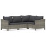 4-teiliges Gartenmöbel-Set und graue synthetische Rattankissen von vidaXL, Gartensets - Ref: Foro24-3187272, Preis: 334,87 €,...