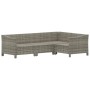 Set de muebles de jardín 4 pzas y cojines ratán sintético gris