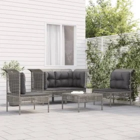 5-piece garden furniture set and gray synthetic rattan cushions by vidaXL, Garden sets - Ref: Foro24-3187485, Price: 276,11 €...