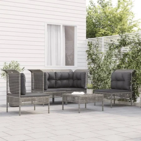 5-teiliges Gartenmöbel-Set und graue synthetische Rattankissen von vidaXL, Gartensets - Ref: Foro24-3187485, Preis: 276,11 €,...