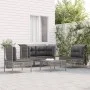 5-teiliges Gartenmöbel-Set und graue synthetische Rattankissen von vidaXL, Gartensets - Ref: Foro24-3187485, Preis: 276,11 €,...