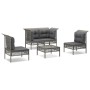 5-piece garden furniture set and gray synthetic rattan cushions by vidaXL, Garden sets - Ref: Foro24-3187485, Price: 297,08 €...