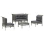 5-piece garden furniture set and gray synthetic rattan cushions by vidaXL, Garden sets - Ref: Foro24-3187485, Price: 297,08 €...