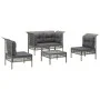 Set de muebles de jardín 5 pzas y cojines ratán sintético gris de vidaXL, Conjuntos de jardín - Ref: Foro24-3187485, Precio: ...