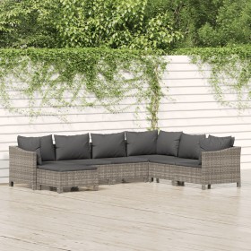7-teiliges Gartenmöbel-Set und graue synthetische Rattankissen von vidaXL, Gartensets - Ref: Foro24-3187296, Preis: 576,66 €,...