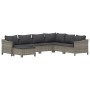7-teiliges Gartenmöbel-Set und graue synthetische Rattankissen von vidaXL, Gartensets - Ref: Foro24-3187296, Preis: 523,18 €,...