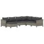 Set de muebles de jardín 7 pzas y cojines ratán sintético gris de vidaXL, Conjuntos de jardín - Ref: Foro24-3187296, Precio: ...