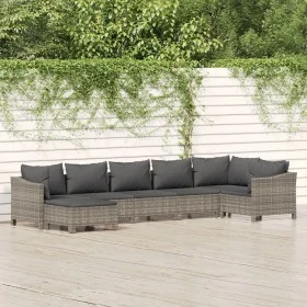 7-piece garden furniture set and gray synthetic rattan cushions by vidaXL, Garden sets - Ref: Foro24-3187293, Price: 550,31 €...