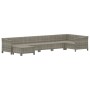Set de muebles de jardín 7 pzas y cojines ratán sintético gris