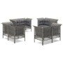 Garden furniture set 8 pieces and gray synthetic rattan cushions by vidaXL, Garden sets - Ref: Foro24-3187482, Price: 594,87 ...