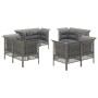 Garden furniture set 8 pieces and gray synthetic rattan cushions by vidaXL, Garden sets - Ref: Foro24-3187482, Price: 594,87 ...