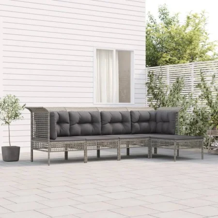 5-teiliges Gartenmöbel-Set und graue synthetische Rattankissen von vidaXL, Gartensets - Ref: Foro24-3187503, Preis: 276,11 €,...