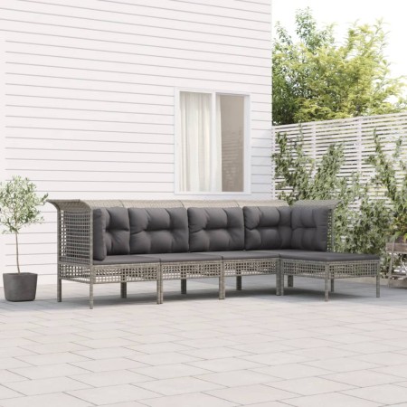 5-teiliges Gartenmöbel-Set und graue synthetische Rattankissen von vidaXL, Gartensets - Ref: Foro24-3187503, Preis: 283,89 €,...