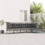 5-teiliges Gartenmöbel-Set und graue synthetische Rattankissen von vidaXL, Gartensets - Ref: Foro24-3187503, Preis: 283,89 €,...