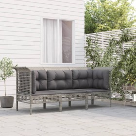 3-teiliges Gartenmöbel-Set und graue synthetische Rattankissen von vidaXL, Gartensets - Ref: Foro24-3187474, Preis: 185,32 €,...