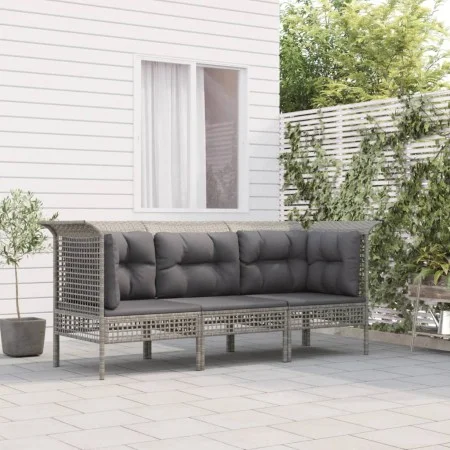 3-teiliges Gartenmöbel-Set und graue synthetische Rattankissen von vidaXL, Gartensets - Ref: Foro24-3187474, Preis: 182,79 €,...