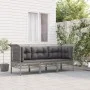 3-teiliges Gartenmöbel-Set und graue synthetische Rattankissen von vidaXL, Gartensets - Ref: Foro24-3187474, Preis: 182,79 €,...