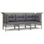 3-piece garden furniture set and gray synthetic rattan cushions by vidaXL, Garden sets - Ref: Foro24-3187474, Price: 216,14 €...