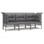 Set de muebles de jardín 3 pzas y cojines ratán sintético gris de vidaXL, Conjuntos de jardín - Ref: Foro24-3187474, Precio: ...