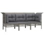 3-teiliges Gartenmöbel-Set und graue synthetische Rattankissen von vidaXL, Gartensets - Ref: Foro24-3187474, Preis: 185,32 €,...