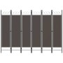 Biombo divisor de 6 paneles gris antracita 240x180 cm