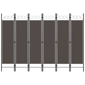 Biombo divisor de 6 paneles gris antracita 240x180 cm