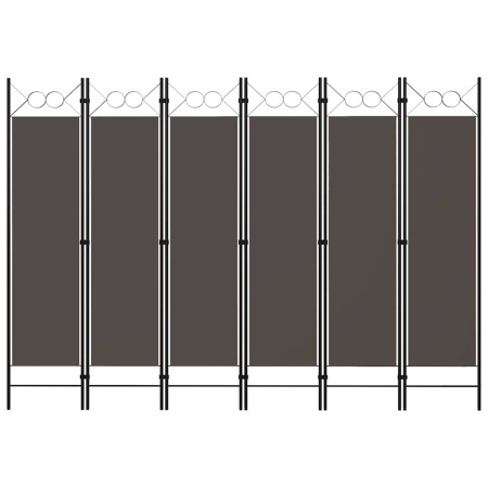 Biombo divisor de 6 paneles gris antracita 240x180 cm