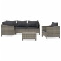 Set mit 6 Gartenmöbeln und Kissen synthetisches Rattangrau von vidaXL, Gartensets - Ref: Foro24-3187281, Preis: 521,99 €, Rab...