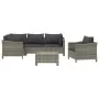 6-piece garden furniture set with gray synthetic rattan cushions by vidaXL, Garden sets - Ref: Foro24-3187281, Price: 498,44 ...