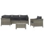 Set mit 6 Gartenmöbeln und Kissen synthetisches Rattangrau von vidaXL, Gartensets - Ref: Foro24-3187281, Preis: 521,99 €, Rab...