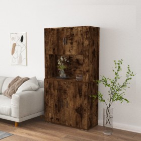 Tall smoked oak plywood sideboard by vidaXL, Sideboards - Ref: Foro24-3185356, Price: 147,92 €, Discount: %