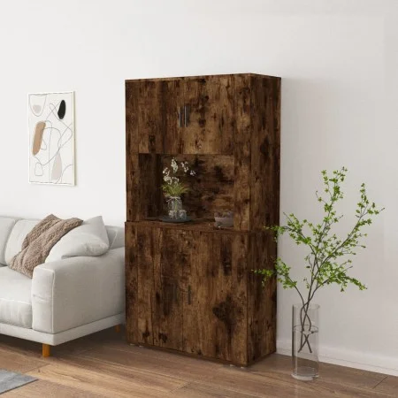 Hohes Sideboard aus geräuchertem Eichensperrholz von vidaXL, Sideboards - Ref: Foro24-3185356, Preis: 143,69 €, Rabatt: %