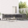 7-teiliges Gartenmöbel-Set und graue synthetische Rattankissen von vidaXL, Gartensets - Ref: Foro24-3187516, Preis: 382,31 €,...
