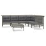 7-teiliges Gartenmöbel-Set und graue synthetische Rattankissen von vidaXL, Gartensets - Ref: Foro24-3187516, Preis: 382,31 €,...