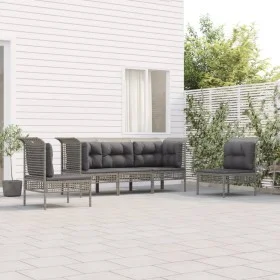 5-teiliges Gartenmöbel-Set und graue synthetische Rattankissen von vidaXL, Gartensets - Ref: Foro24-3187486, Preis: 296,05 €,...