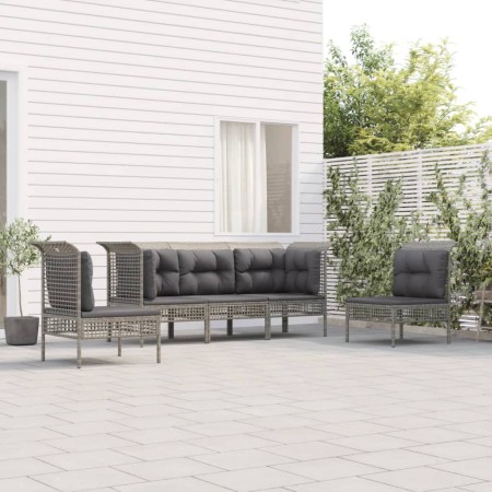 5-piece garden furniture set and gray synthetic rattan cushions by vidaXL, Garden sets - Ref: Foro24-3187486, Price: 303,60 €...