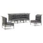 5-piece garden furniture set and gray synthetic rattan cushions by vidaXL, Garden sets - Ref: Foro24-3187486, Price: 303,60 €...