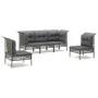 5-teiliges Gartenmöbel-Set und graue synthetische Rattankissen von vidaXL, Gartensets - Ref: Foro24-3187486, Preis: 296,05 €,...