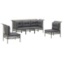 5-piece garden furniture set and gray synthetic rattan cushions by vidaXL, Garden sets - Ref: Foro24-3187486, Price: 303,60 €...