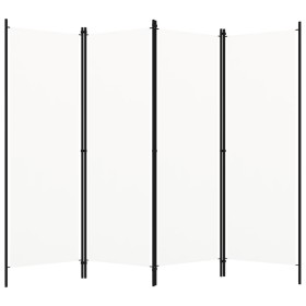 Biombo divisor de 4 paneles blanco 200x180 cm