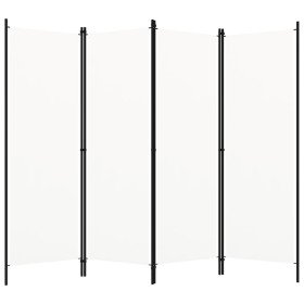 Biombo divisor de 4 paneles blanco 200x180 cm