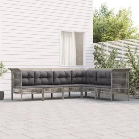 6-teiliges Gartenmöbel-Set und graue synthetische Rattankissen von vidaXL, Gartensets - Ref: Foro24-3187515, Preis: 394,73 €,...